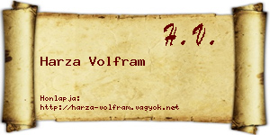 Harza Volfram névjegykártya
